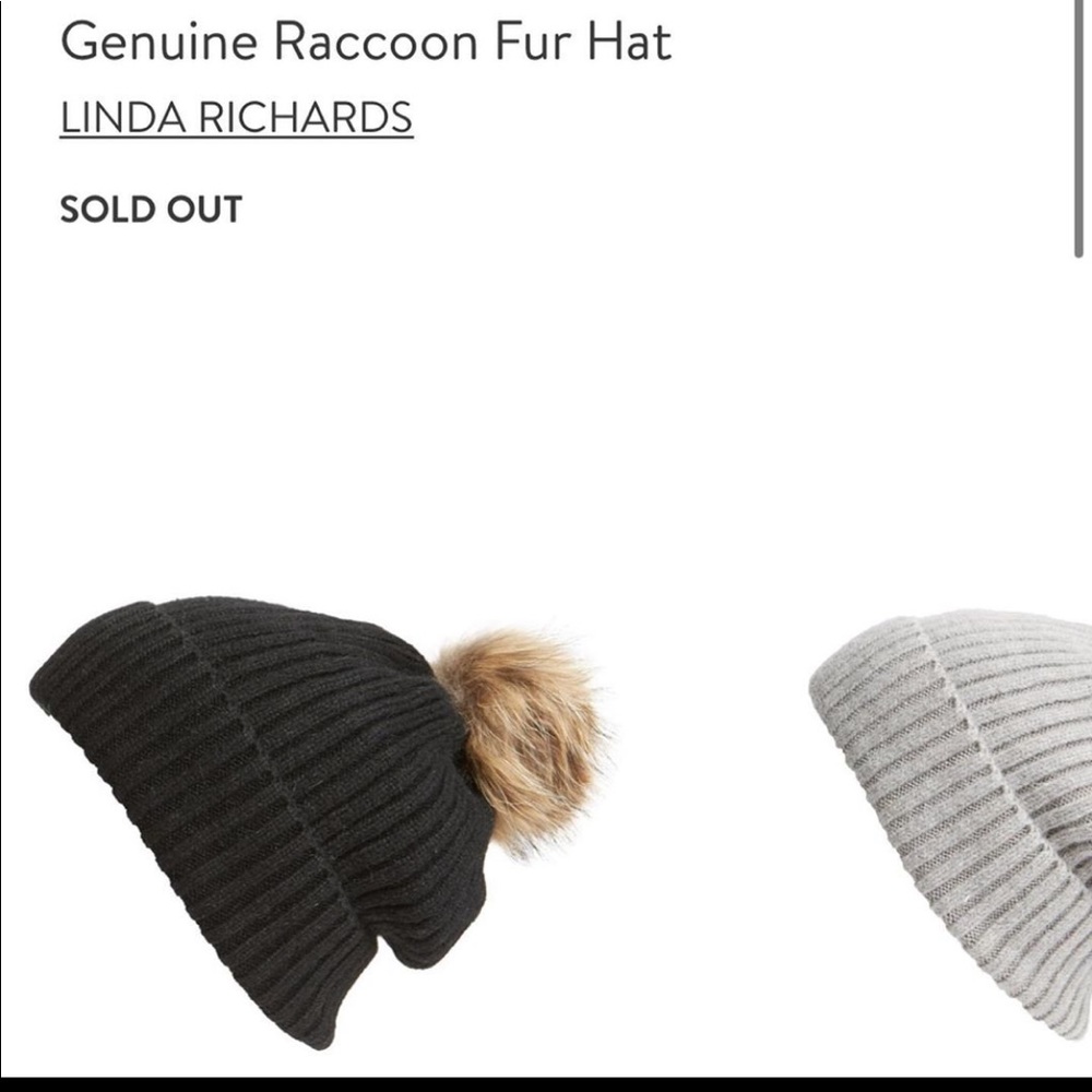 Linda Richards genuine raccoon hat